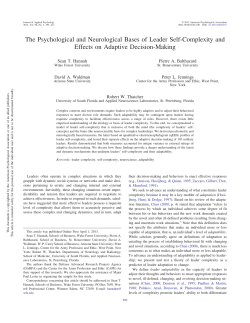 The Psychological and Neurological Bases of Leader Self