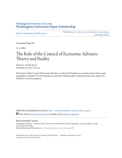 The Role of the Council of Economic Advisers