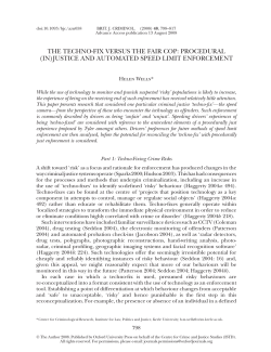 THE TECHNO-FIX VERSUS THE FAIR COP: PROCEDURAL (IN