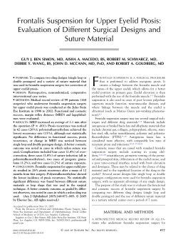 Frontalis Suspension for Upper Eyelid Ptosis: Evaluation of Different