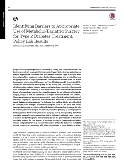 Identifying Barriers to Appropriate Use of Metabolic
