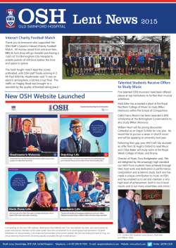 Lent Newsletter - Old Swinford Hospital