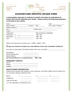 acupuncture specific intake form