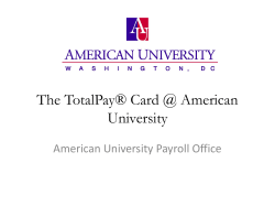 The TotalPay&reg; Card @ American University