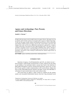 Agency and Archaeology: Past, Present, and Future Directions