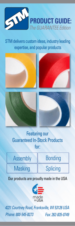 product guide - Specialty Tapes