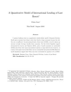 A Quantitative Model of International Lending of Last Resort&lowast;