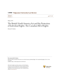 The British North America Act and the Protection of Individual Rights
