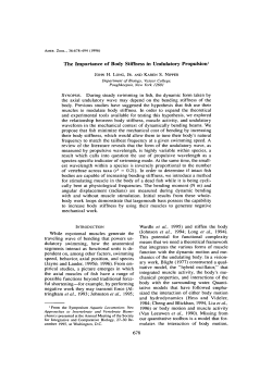 The Importance of Body Stiffness in Undulatory Propulsion1