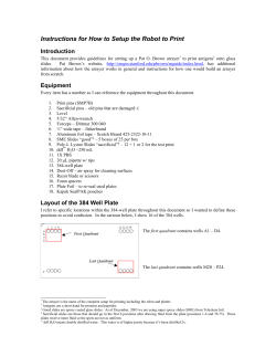 Instructions for How to Setup the Robot to Print