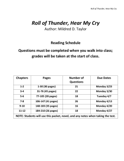 Roll of Thunder, Hear My Cry - Windsor C