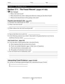 Section 17-1 The Fossil Record (pages 417-422)
