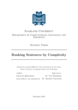 Ranking Sentences by Complexity