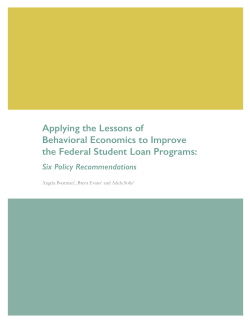 Applying the Lessons of Behavioral Economics to Improve