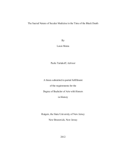 The Sacred Nature of Secular Medicine in the Time of the Black