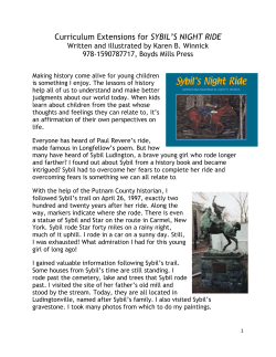 Curriculum Extensions for SYBIL`S NIGHT RIDE