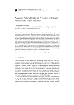 Access to Pictorial Material: A Review of Current