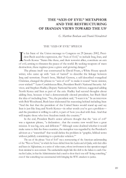 the &ldquo;axis of evil&rdquo; metaphor and the restructuring of iranian
