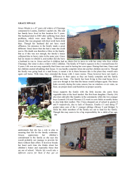 GRACE MWALE Grace Mwale is a 47 years old widow of Chazanga