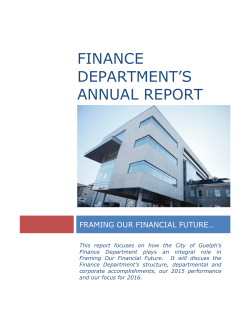 Finance Department`s Annual Report