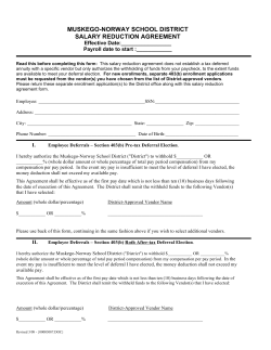 muskego-norway school district salary reduction agreement