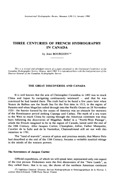 THREE CENTURIES OF FRENCH HYDROGRAPHY IN CANADA