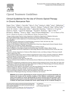 Opioid Treatment Guidelines