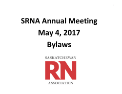 SRNA Proposed Bylaws - Saskatchewan Registered Nurses