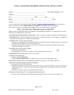 Certified Member Mediator Application