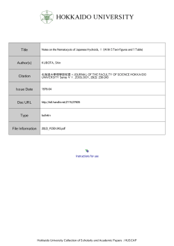 Notes on the Nematocysts of Japanese Hydroids, Ⅰ (With 5 Text