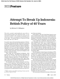 Attempt To Break Up Indonesia - Executive Intelligence Review
