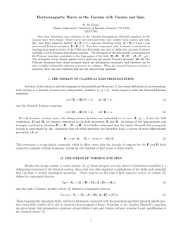 Electromagnetic Waves in the Vacuum with Torsion and Spin.