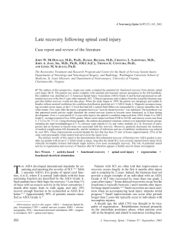 Late recovery following spinal cord injury