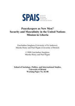 Peacekeepers as New Men? Security and