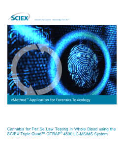Cannabis for Per Se Law Testing in Whole Blood using the SCIEX