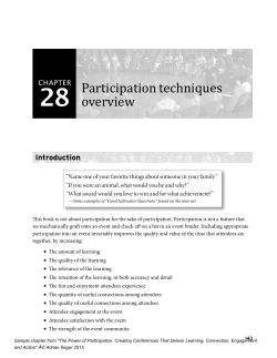 Participation techniques overview