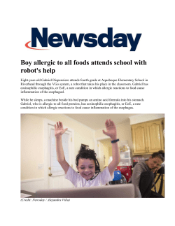 Boy allergic to all foods attends school with robot`s help