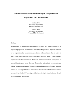 National Interest Groups and Lobbying on European