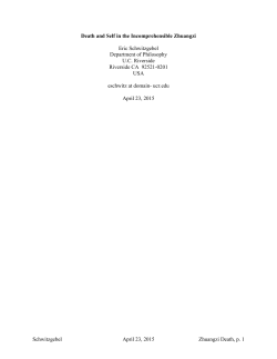 Death and Self in the Incomprehensible Zhuangzi