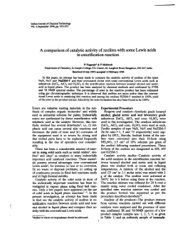 A comparison of catalytic activity of zeolites with some Lewis acids in