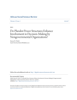 Do Pluralist Power Structures Enhance Involvement in Decision