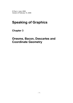 Chapter 3 Oresme, Bacon, Descartes and Coordinate