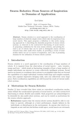 Swarm robotics: From sources of inspiration to domains of application