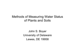 Methods of Measuring Water Status of Plants and