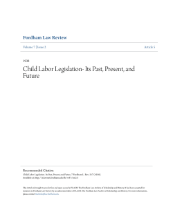 Child Labor Legislation- Its Past, Present, and Future