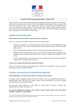 Security FAQs for tourism professionals