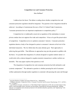 The Integration of Competition Law and Consumer Protection
