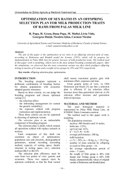 optimization of sex ratio in an offspring selection plan for milk