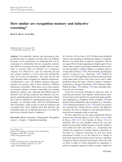 How similar are recognition memory and inductive reasoning?