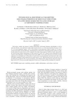 physiological-biochemical parameters and characteristics of seed